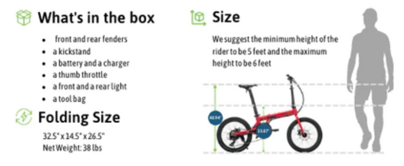 Electric Bike Qualisports Volador Dimensions