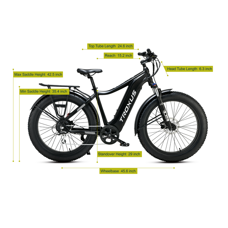 Electric Bike Troxus Explorer Step Over Dimensions