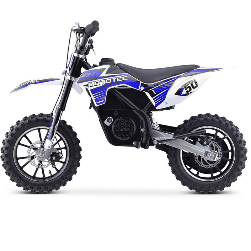 Electric Dirt Mini Bike MotoTec Gazelle Blue Left