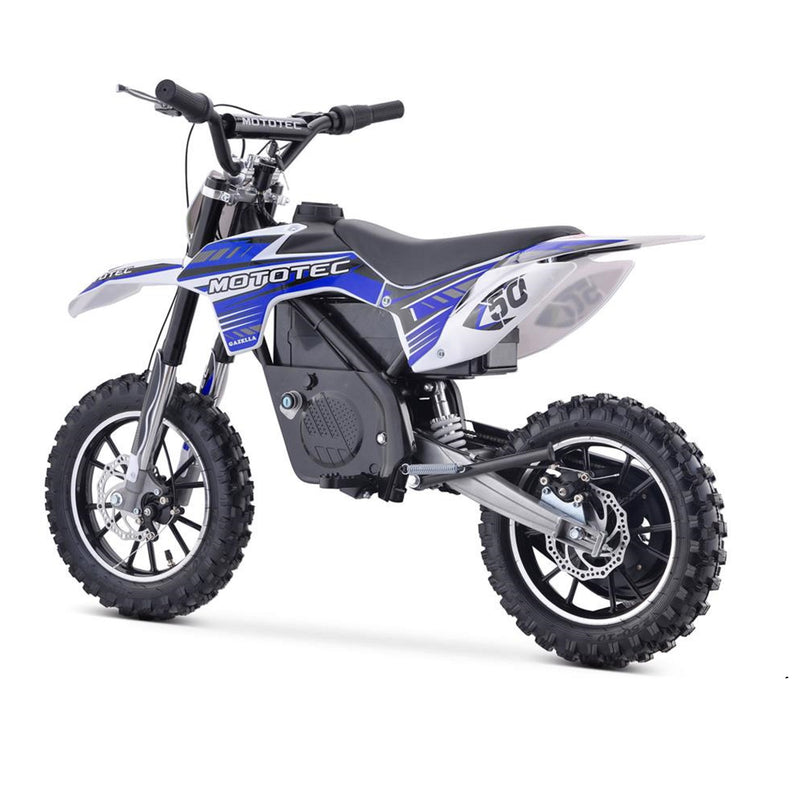 Electric Dirt Mini Bike MotoTec Gazelle Blue Rear