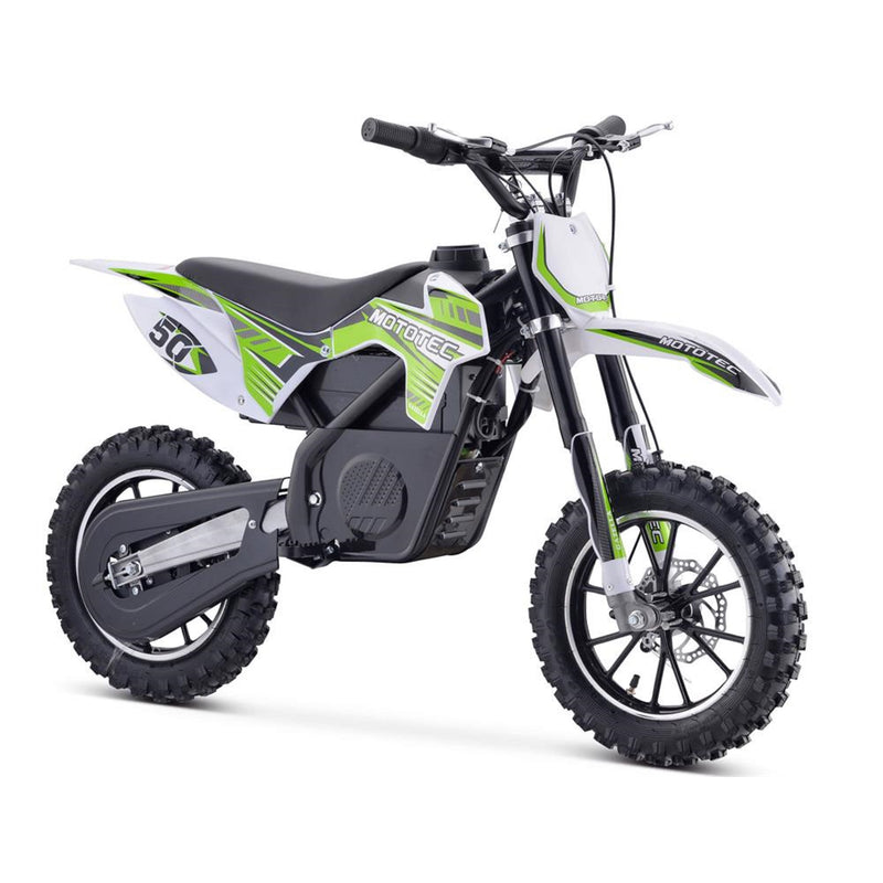 Electric Dirt Mini Bike MotoTec Gazelle Green Front