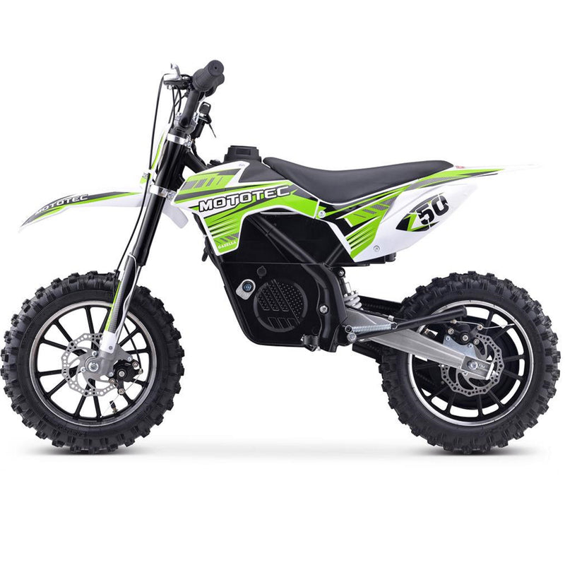 Electric Dirt Mini Bike MotoTec Gazelle Green Left