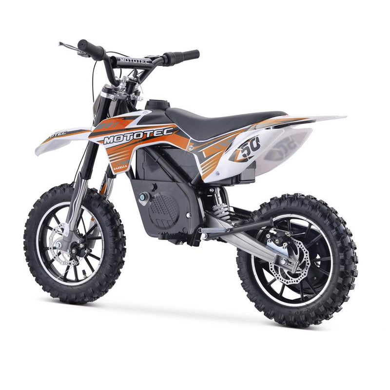 Electric Dirt Mini Bike MotoTec Gazelle Orange Rear