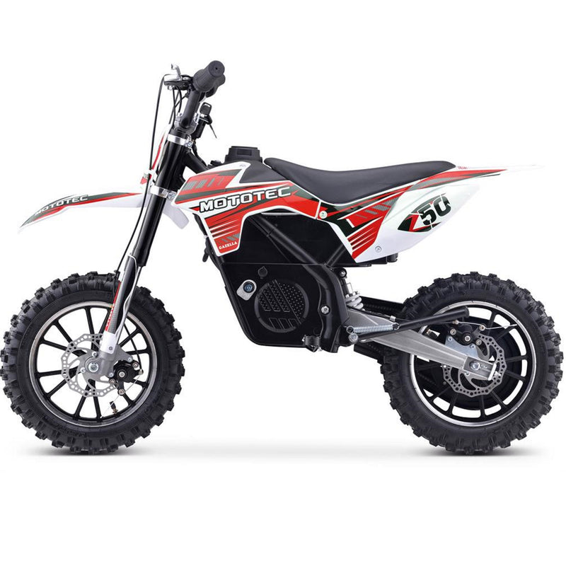 Electric Dirt Mini Bike MotoTec Gazelle Red Left