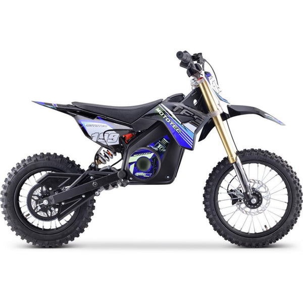 Electric Dirt Mini Bike MotoTec Pro 48V 1500W Blue Main