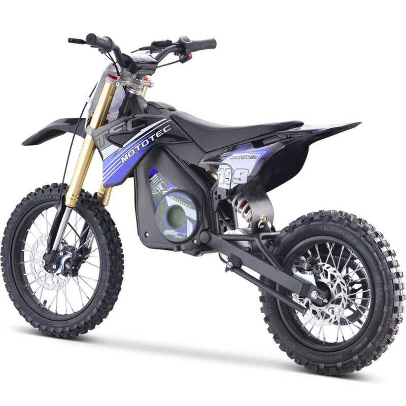 Electric Dirt Mini Bike MotoTec Pro 48V 1500W Blue Rear