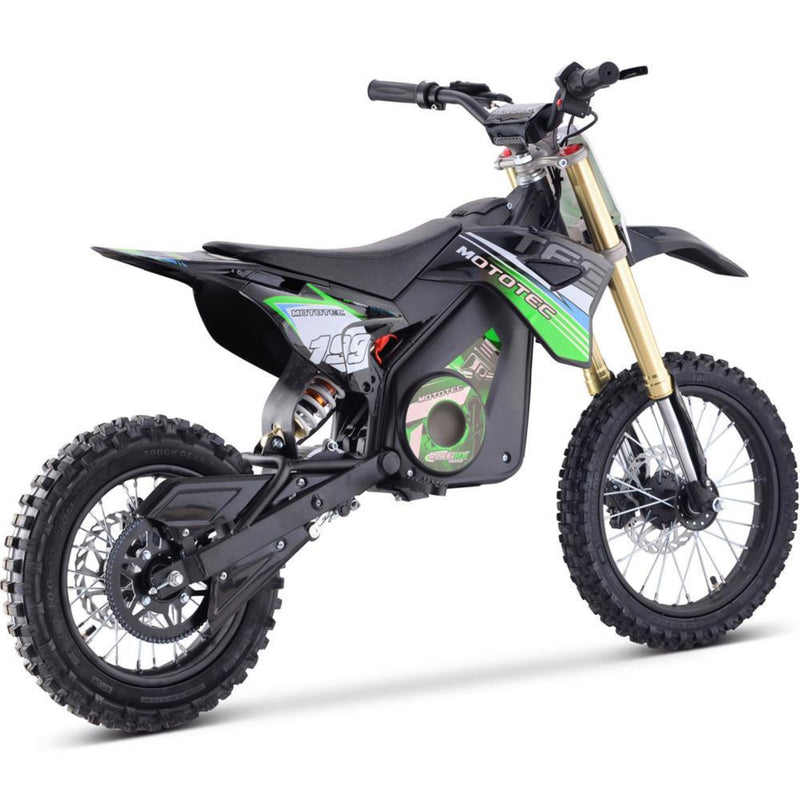 Electric Dirt Mini Bike MotoTec Pro 48V 1500W Green Rear