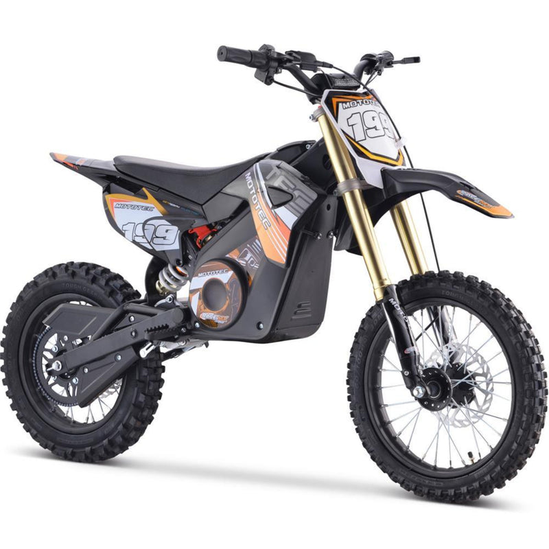 Electric Dirt Mini Bike MotoTec Pro 48V 1500W Orange Front