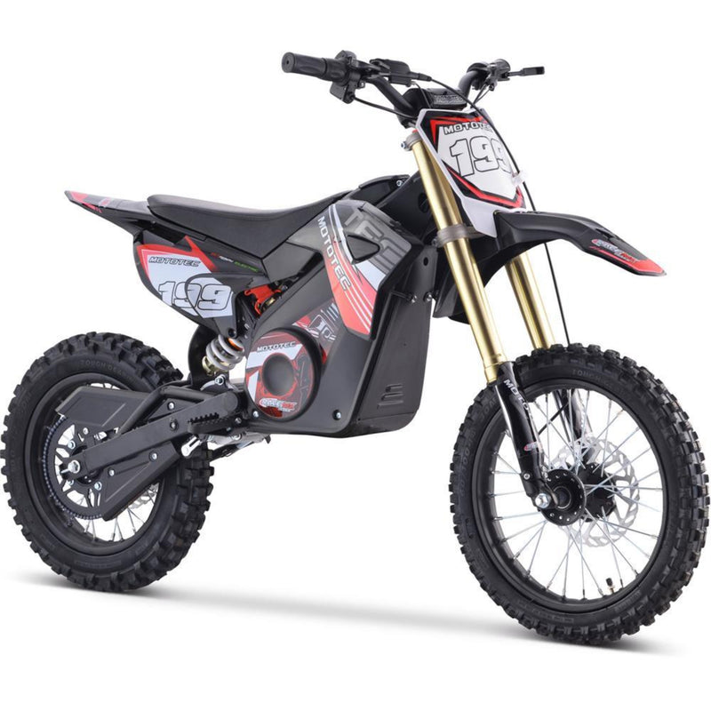 Electric Dirt Mini Bike MotoTec Pro 48V 1500W Red Front