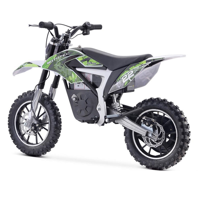 Electric Mini Bke MotoTec Demon Green Rear