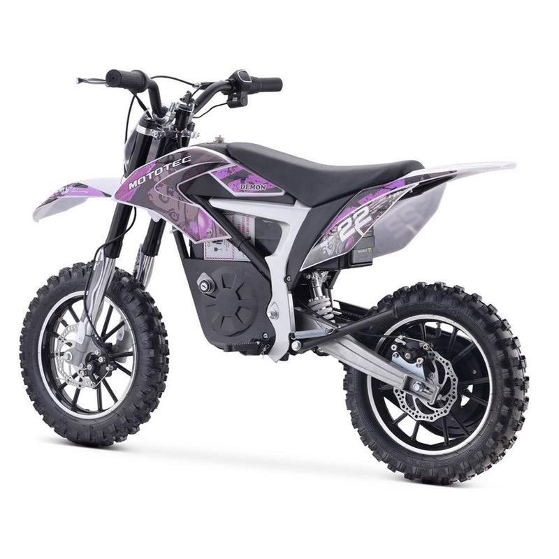 Electric Mini Bike MotoTec Demon Purple Rear