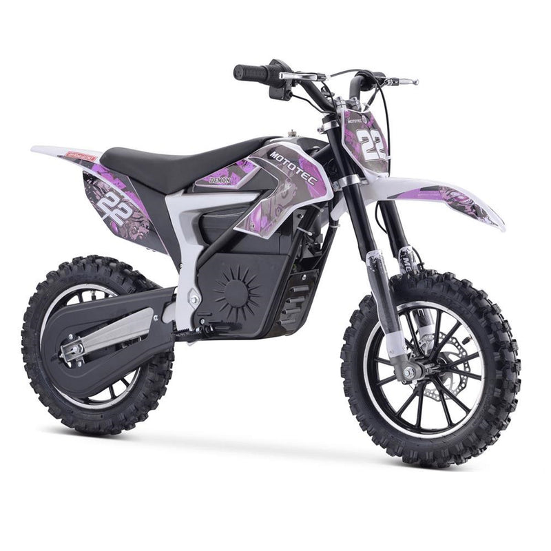 Electric Mini Bike MotoTec Demon Purple Right