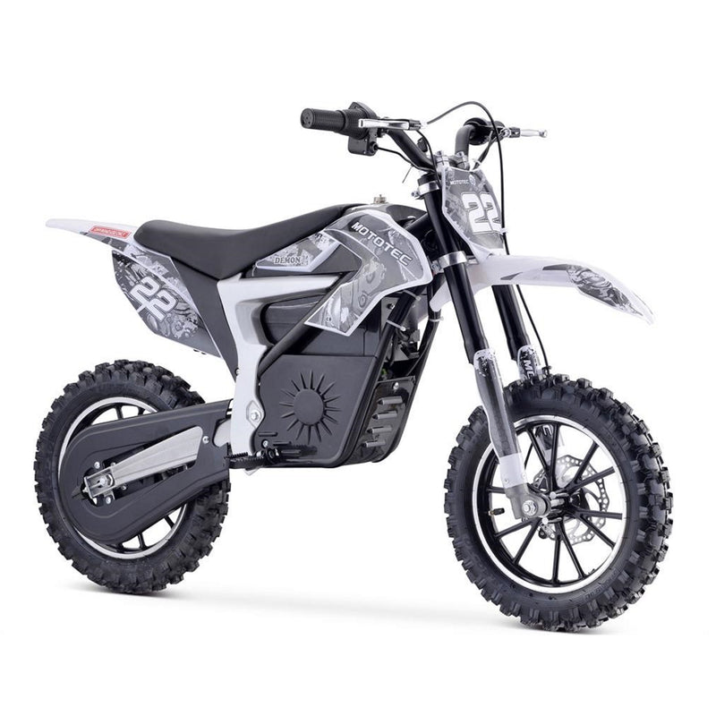 Electric Mini Bike MotoTec Demon White Right