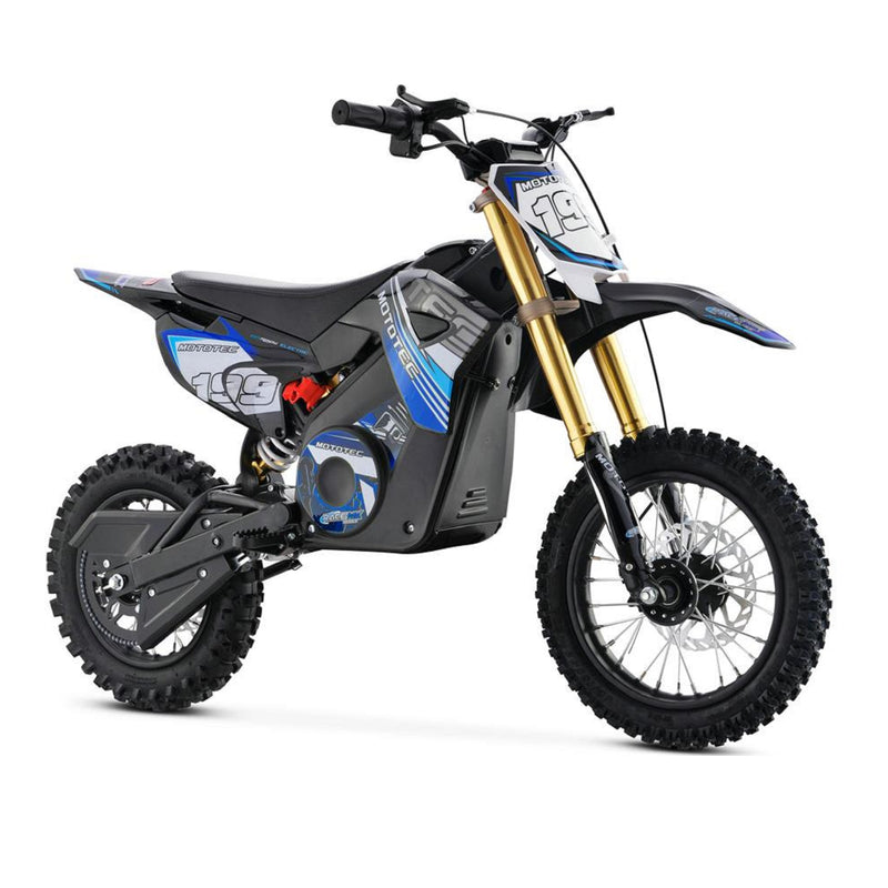 Electric Mini Bike MotoTec Pro 36V 1000W Blue Front