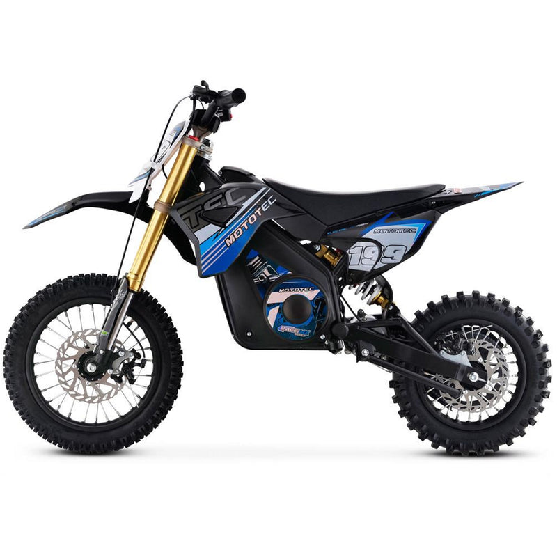 Electric Mini Bike MotoTec Pro 36V 1000W Blue Left