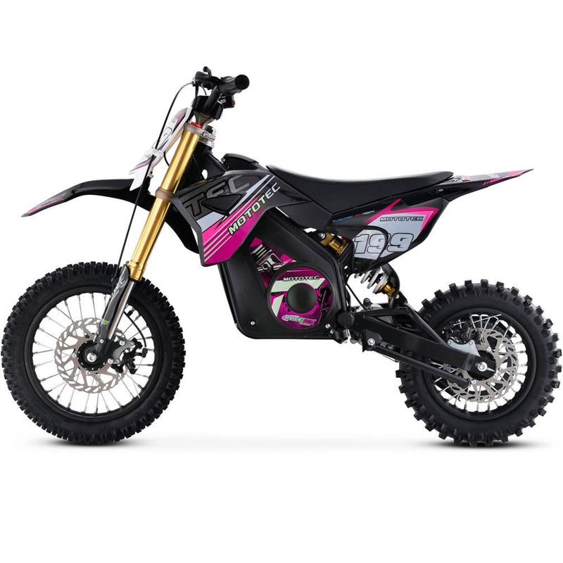 Electric Mini Bike MotoTec Pro 36V 1000W Pink Left