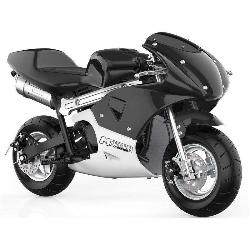 Gas Mini Bike MotoTec Phantom Black Front