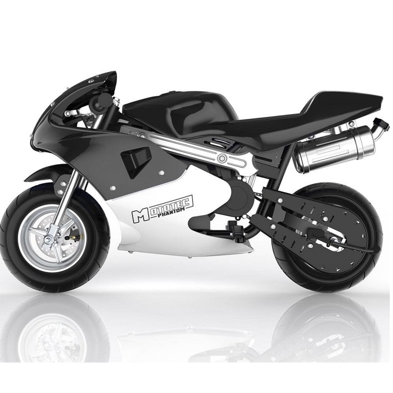 Gas Mini Bike MotoTec Phantom Black Left