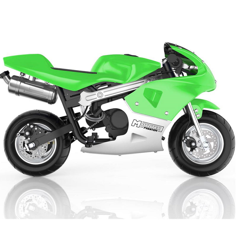 Gas Mini Bike MotoTec Phantom Green Main