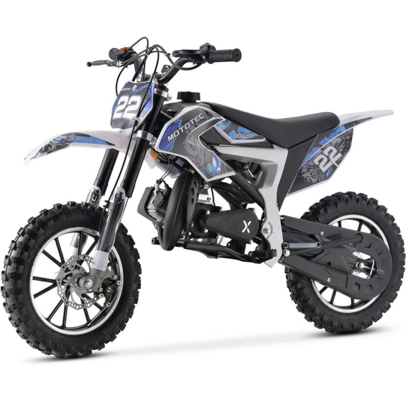 Gas Mini Dirt Bike MotoTec Demon Blue Front