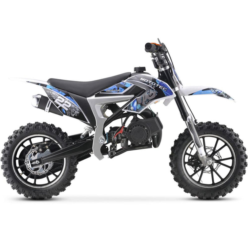 Gas Mini Dirt Bike MotoTec Demon Blue Main