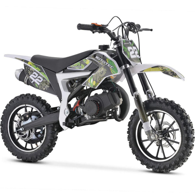 Gas Mini Dirt Bike MotoTec Demon Green Front