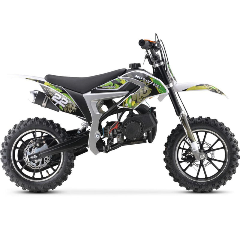 Gas Mini Dirt Bike MotoTec Demon Green Main