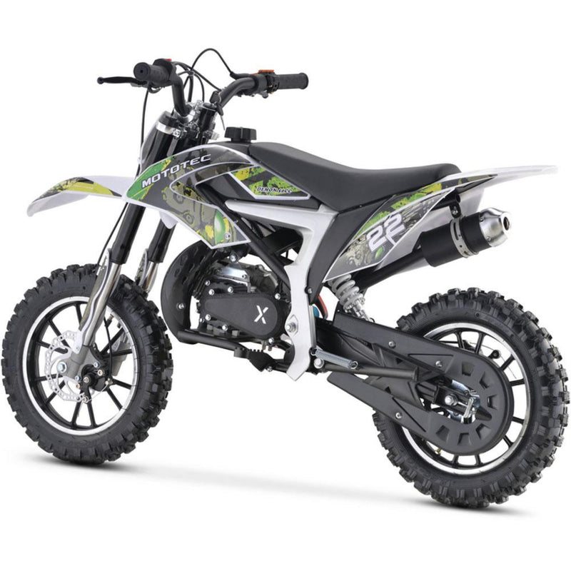 Gas Mini Dirt Bike MotoTec Demon Green Rear