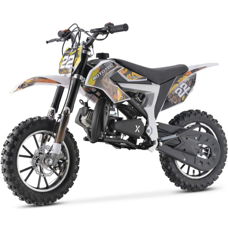 Gas Mini Dirt Bike MotoTec Demon Yellow Front