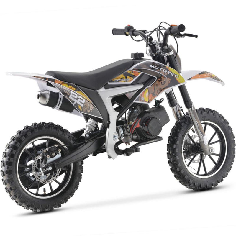 Gas Mini Dirt Bike MotoTec Demon Yellow Rear