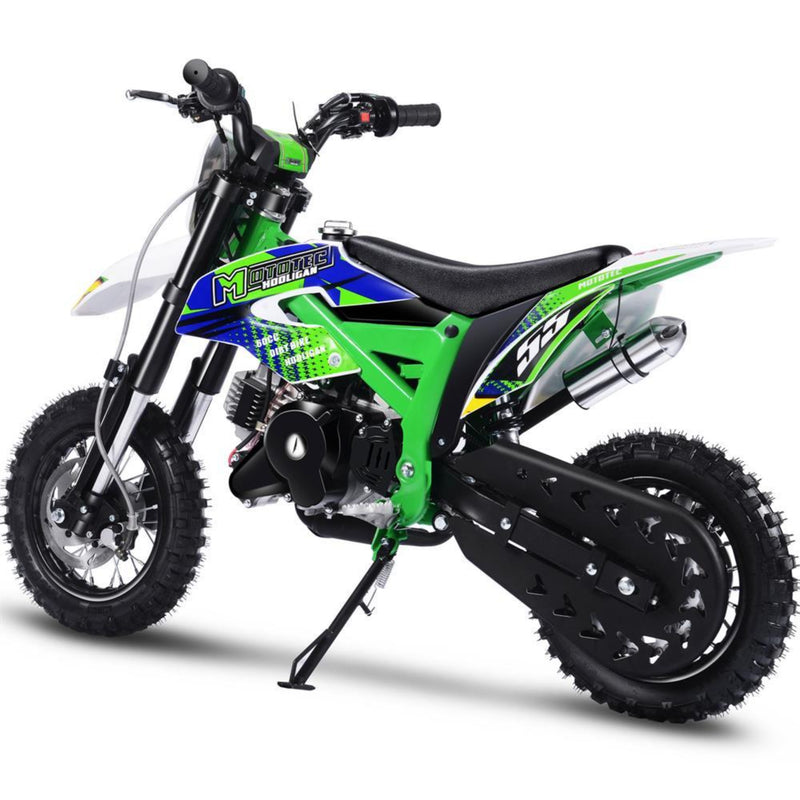 Gas Mini Dirt Bike MotoTec Hooligan Green Rear