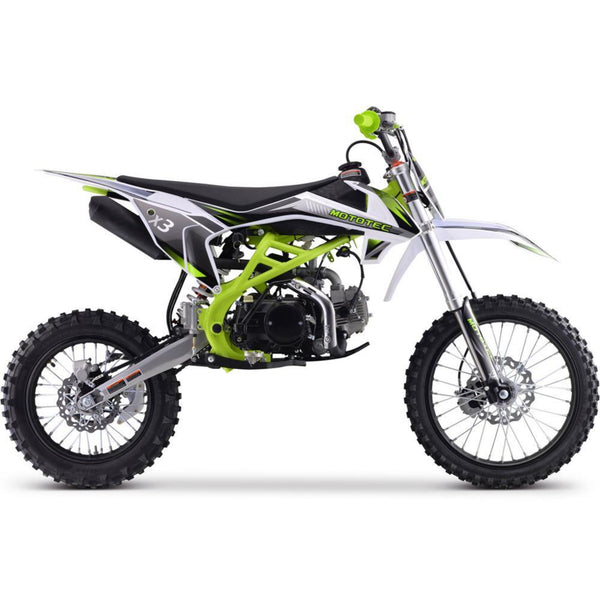 Gas Mini Dirt Bike MotoTec X3 Green Main