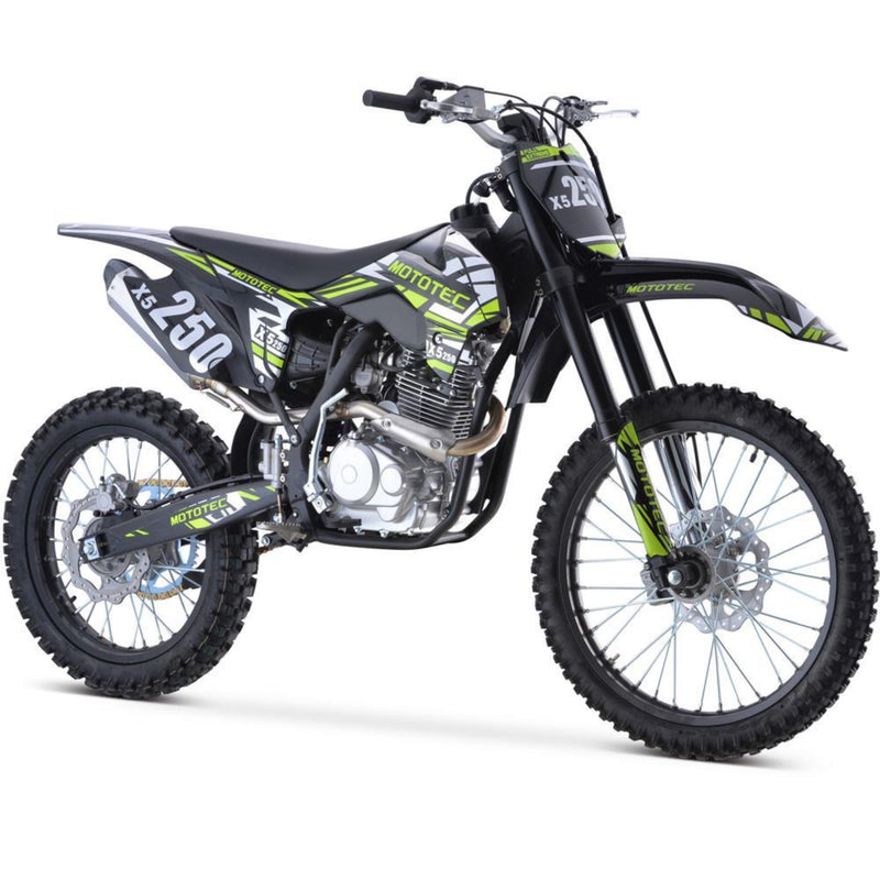 Gas Mini Dirt Bike MotoTec X5 Black Front