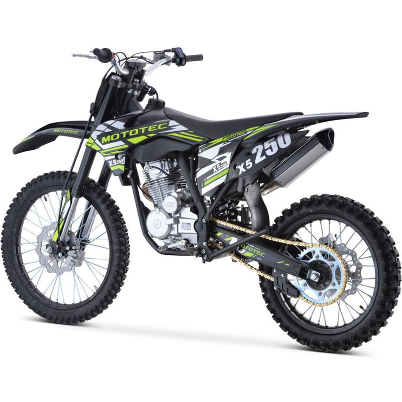 Gas Mini Dirt Bike MotoTec X5 Black Rear