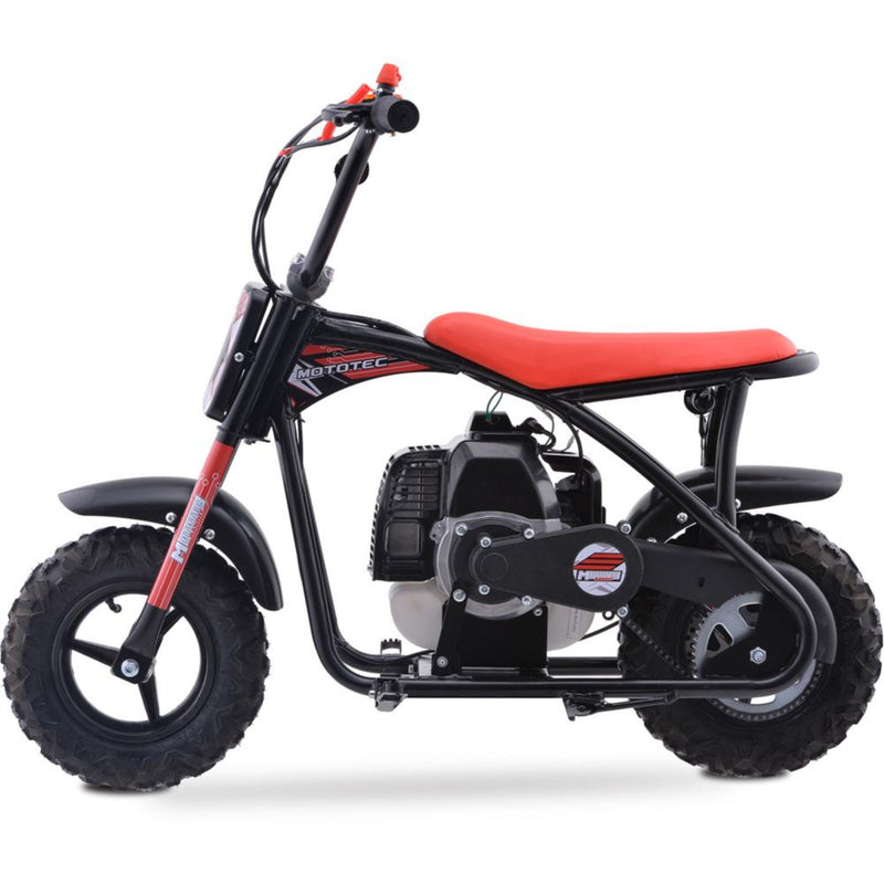 Mini Bike Gas Mototec Bandit Red Left