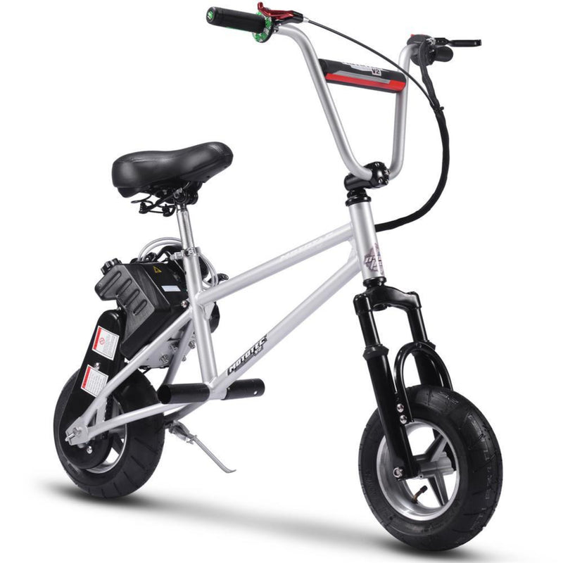 Mini Bike MotoTec V2 Silver Front