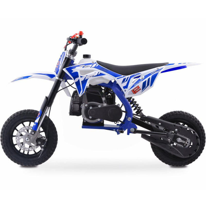 Mini Dirt Bike Gas Mototec Villain Blue Left