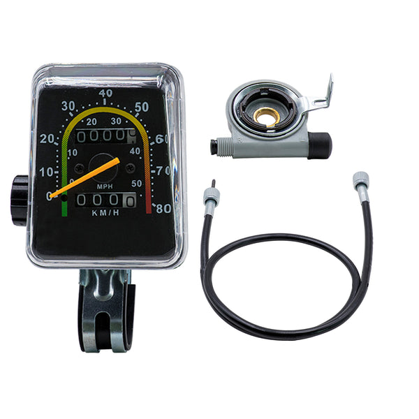 Square Retro Style Analog Speedometer - All Parts