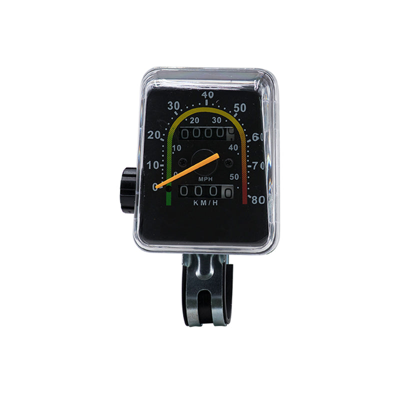 Square Retro Style Analog Speedometer - Front View