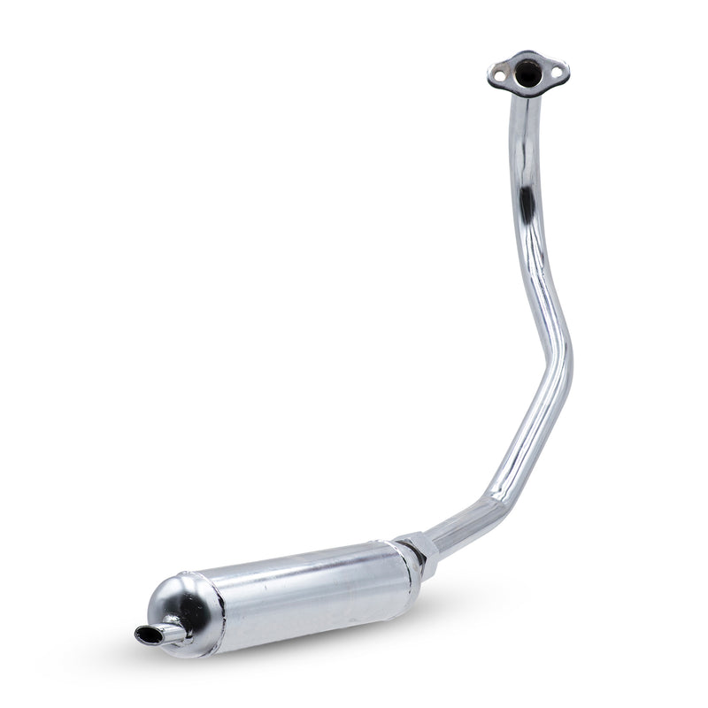 Street Poo-Poo Chrome Muffler Exhaust - Rear Angled