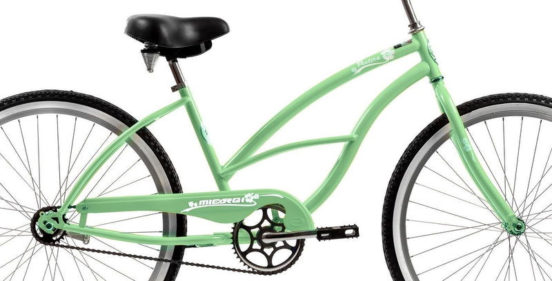 26'' Micargi Women's Pantera Beach Cruiser - green - frame close up