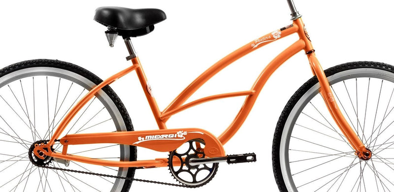 26'' Micargi Women's Pantera Beach Cruiser - orange - frame close up