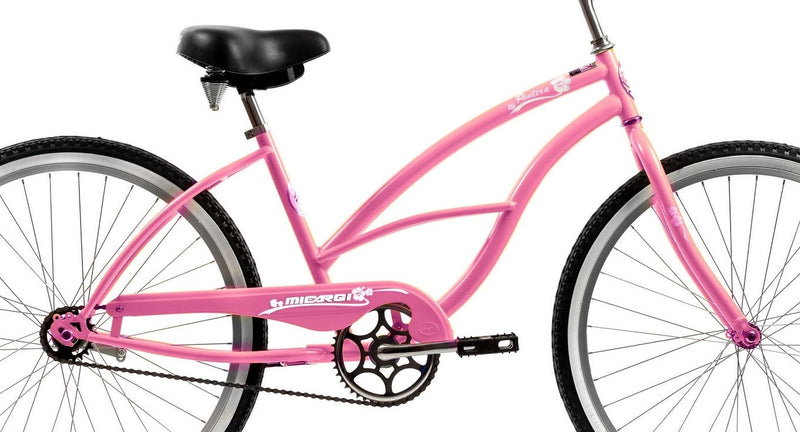 26'' Micargi Women's Pantera Beach Cruiser - pink - frame close up