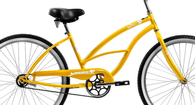 26'' Micargi Women's Pantera Beach Cruiser - yellow - frame close up