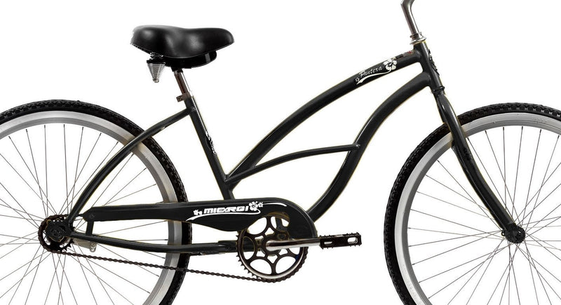 26'' Micargi Women's Pantera Beach Cruiser - black - frame close up