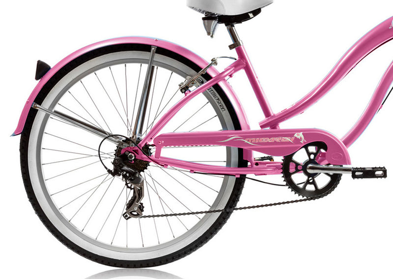 26''Micargi Women's Rover 7 Speed - pink - rear wheel