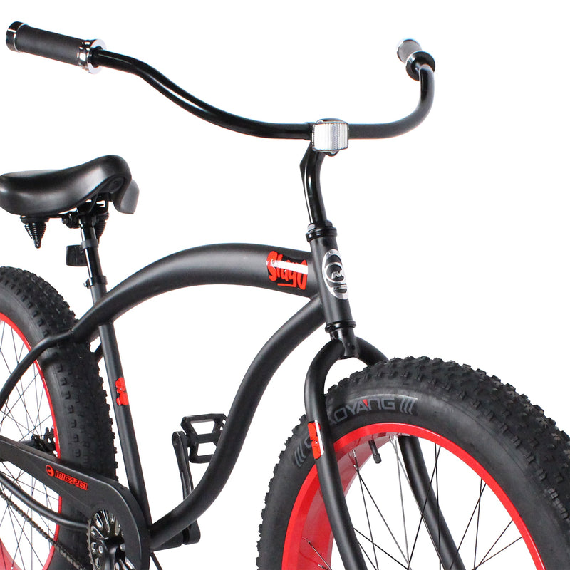 Bicycle Beach Cruiser Micargi Slugo B Black Red Front