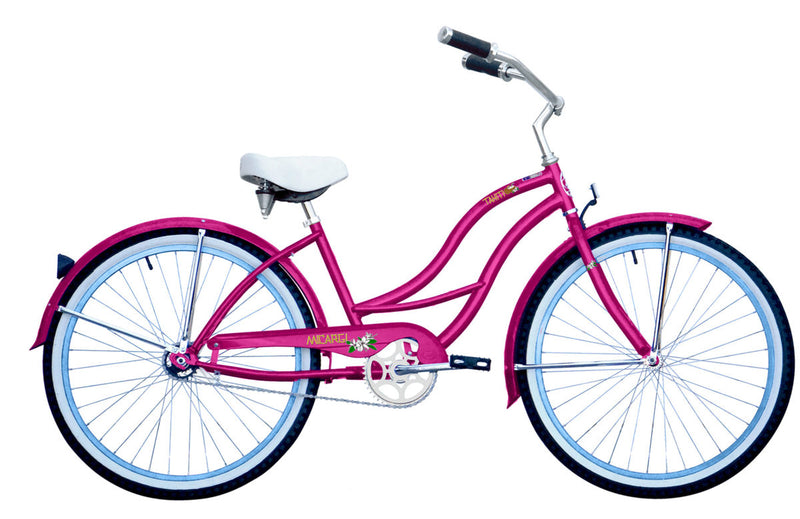 26'' Micargi Womens Tahiti - eggplant - side of bicycle