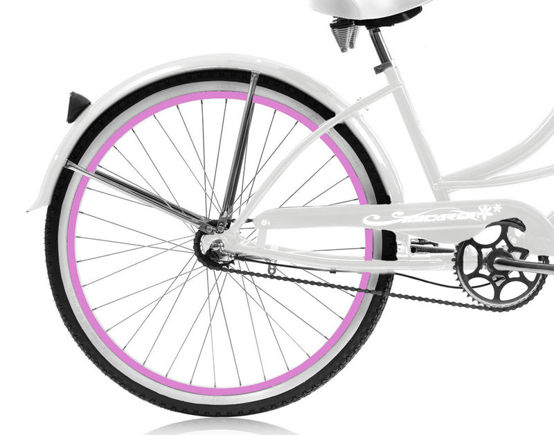 26'' Micargi Womens Tahiti NX3 - white - side of bicycle