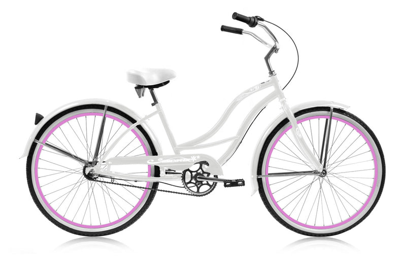 26'' Micargi Womens Tahiti NX3 - white - side of bicycle